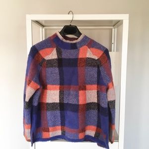Ann Taylor Plaid Mock Neck Sweater NWT - size Petite L